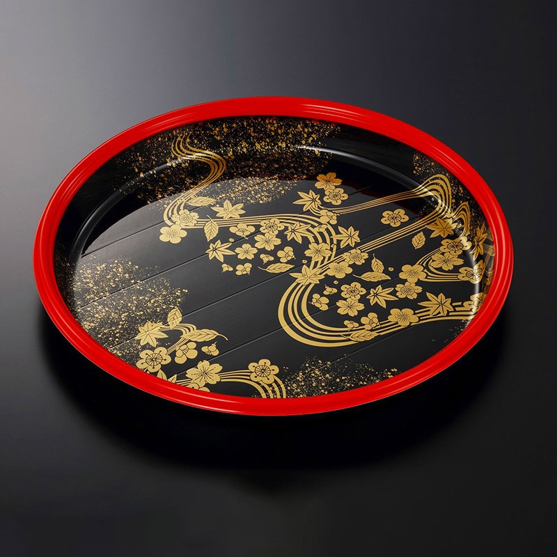 中央化学 寿司容器　HS桶　本体 M400 花泉-BK 10枚/袋（ご注文単位80袋）【直送品】