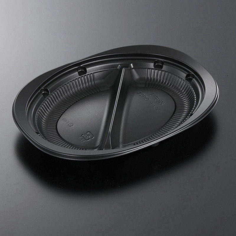 中央化学 軽食容器 CT街デリランチ 本体 DS24 BK 50枚/袋（ご注文単位9袋）【直送品】