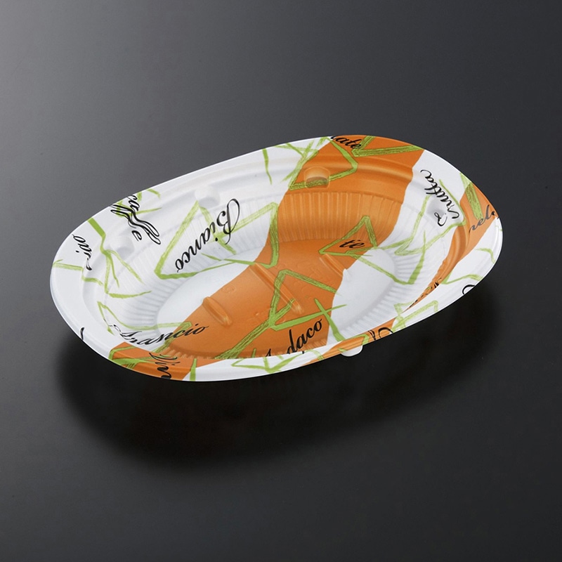 中央化学 軽食容器 CT街デリランチ 本体 D21 マーチOR 50枚/袋（ご注文単位12袋）【直送品】