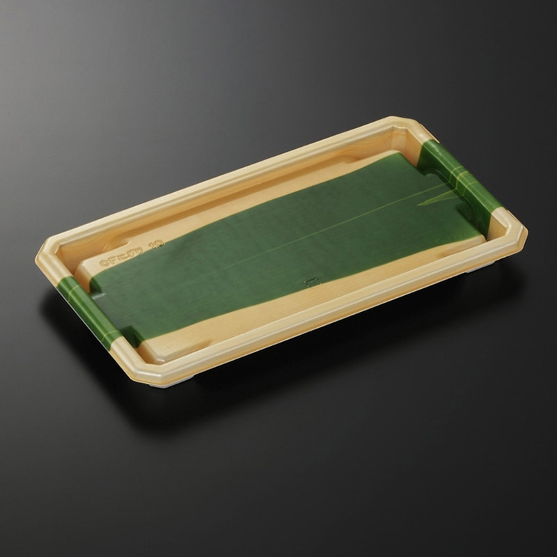 中央化学 寿司容器 CFにぎり 本体 L10 笹緒GN 50枚/袋(ご注文単位16袋)【直送品】