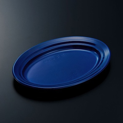 中央化学 軽食容器 CT沙楽 本体 M24-16 紺-BK 50枚/袋（ご注文単位8袋）【直送品】