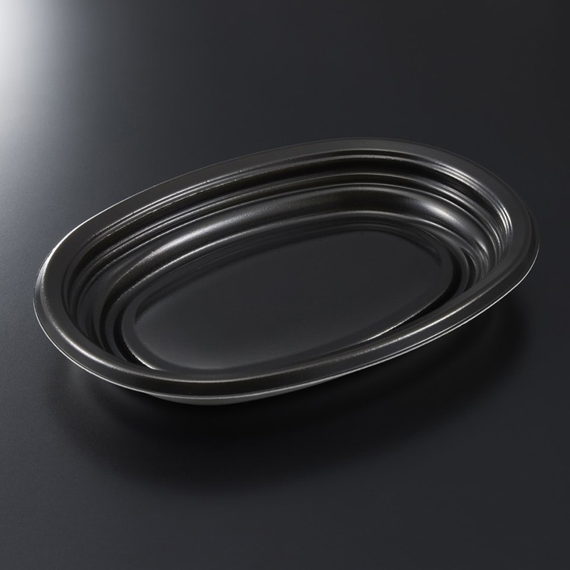 中央化学 プレート容器　TPオルマ　M25-18　本体  黒 50枚/束（ご注文単位8束）【直送品】