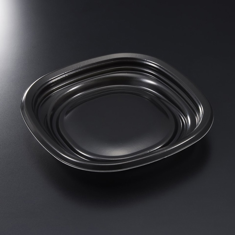 中央化学 プレート容器　TPオルマ　K21　本体  黒 50枚/束（ご注文単位8束）【直送品】