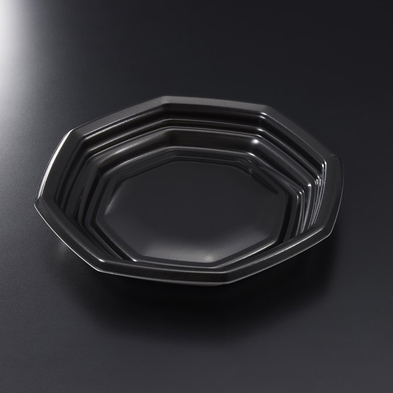 中央化学 プレート容器　TPオルマ　八角21　本体  黒 50枚/束（ご注文単位8束）【直送品】