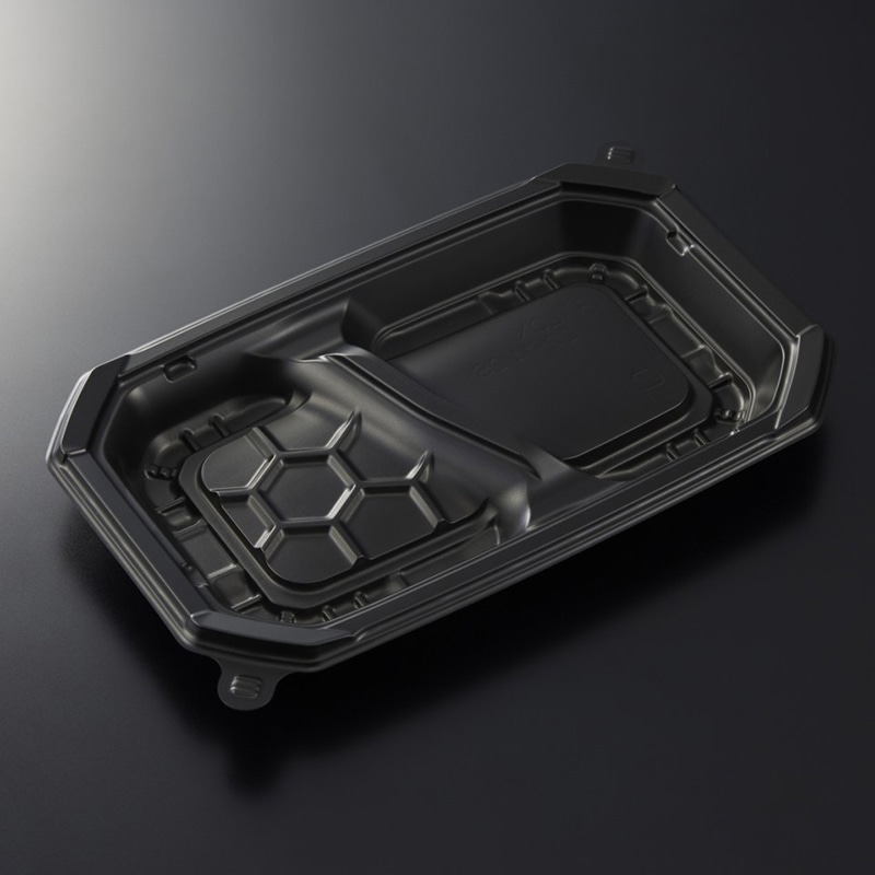 中央化学 弁当容器 CTロックス 22-14 2S 本体 BK 50枚/束(ご注文単位20束)【直送品】