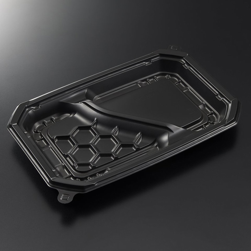 中央化学 弁当容器 CTロックス 24-16 2S 本体 BK 50枚/束(ご注文単位18束)【直送品】