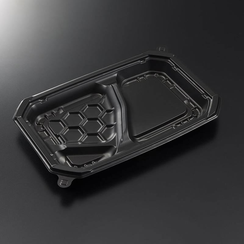 中央化学 弁当容器 CTロックス 24-16N 本体 BK 50枚/束(ご注文単位18束)【直送品】