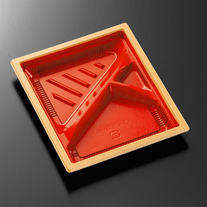 中央化学 弁当容器 CT WF 本体 WF-22A-27 赤木目-BK 50枚/袋(ご注文単位12袋)【直送品】