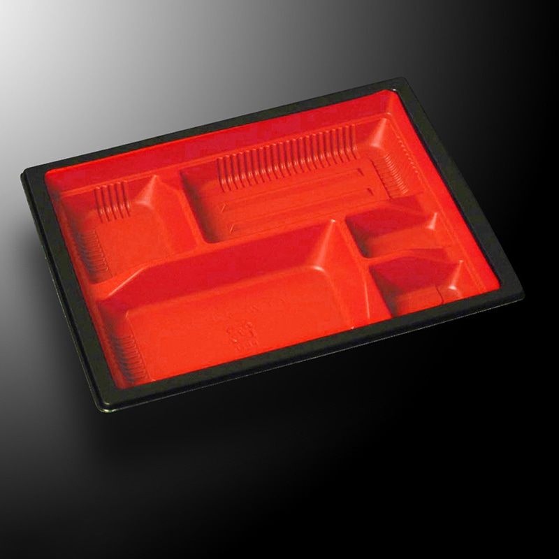 中央化学 弁当容器 CT WF 本体 WF-22B-27 赤黒-BK 50枚/袋(ご注文単位12袋)【直送品】