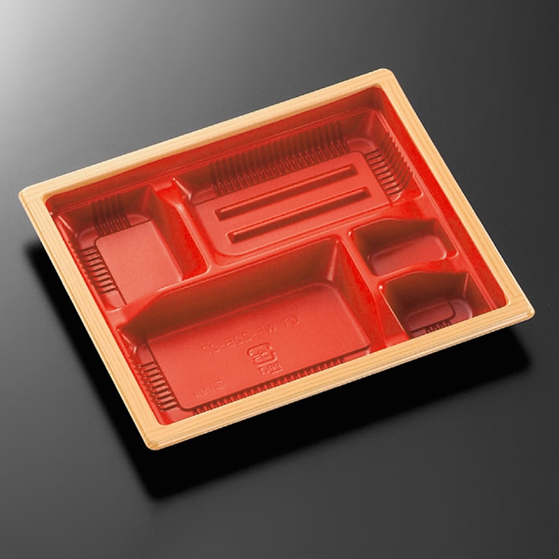 中央化学 弁当容器 CT WF 本体 WF-22B-27 赤木目-BK 50枚/箱(ご注文単位12箱)【直送品】