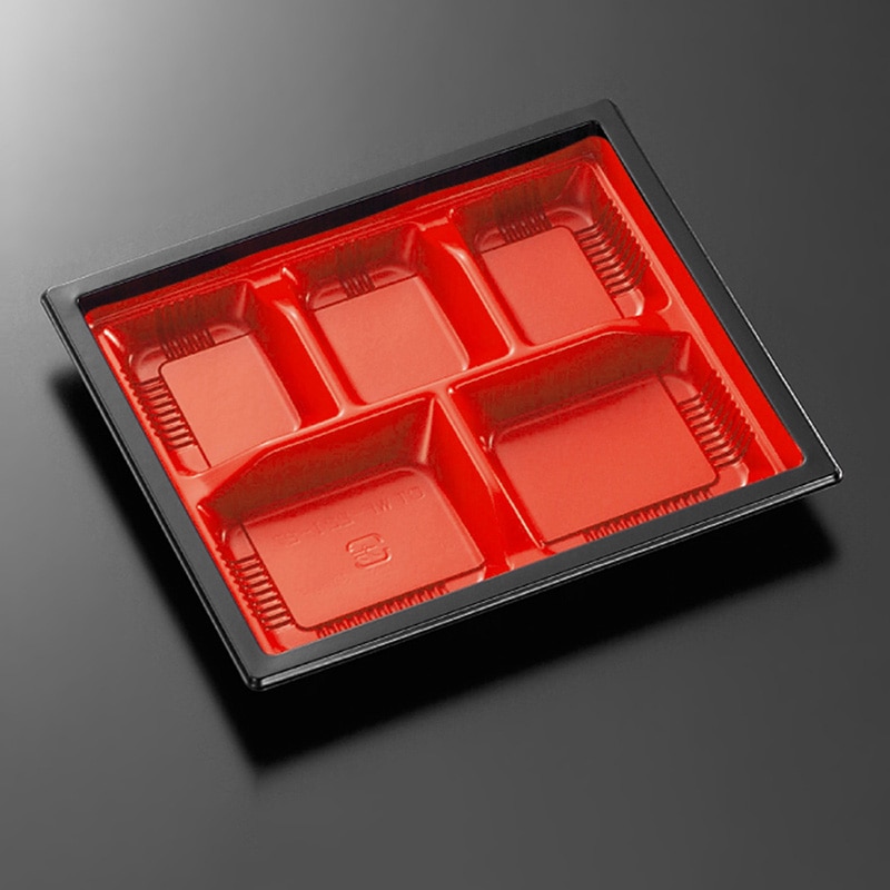 中央化学 弁当容器 CT WF 本体 WF-22I-27 赤黒-BK 50枚/袋(ご注文単位12袋)【直送品】