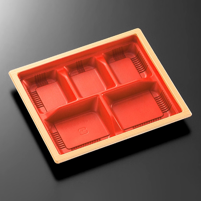 中央化学 弁当容器 CT WF 本体 WF-22I-27 赤木目-BK 50枚/袋(ご注文単位12袋)【直送品】