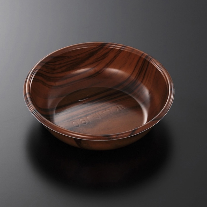 中央化学 サラダ容器 ボウル 本体 160 木理DBR両 50枚/袋（ご注文単位24袋）【直送品】