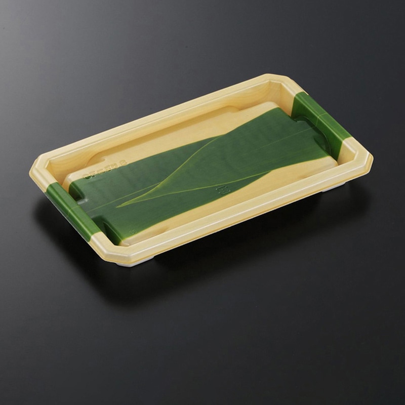 中央化学 寿司容器 CFにぎり 本体 L8 笹緒GN 50枚/袋(ご注文単位16袋)【直送品】