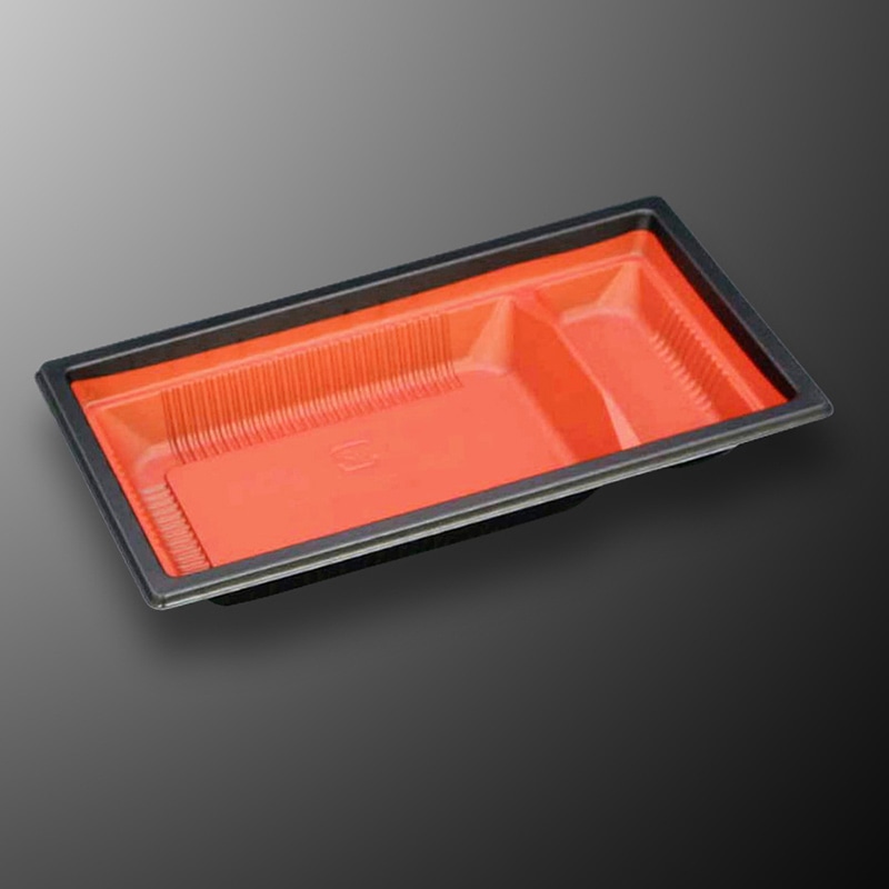 中央化学 弁当容器 CT WF 本体 WF-302-32 赤黒-BK 50枚/袋（ご注文単位12袋）【直送品】