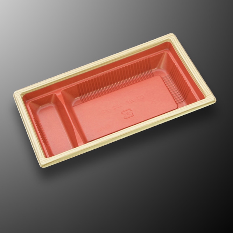 中央化学 弁当容器 CT WF 本体 WF-302-32 赤木目-BK 50枚/袋（ご注文単位12袋）【直送品】