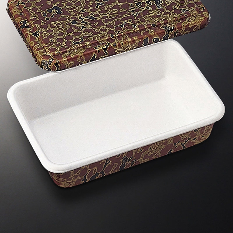 中央化学 お重容器 うな重 共蓋セット 大 茶漆 25枚/袋(ご注文単位16袋)【直送品】