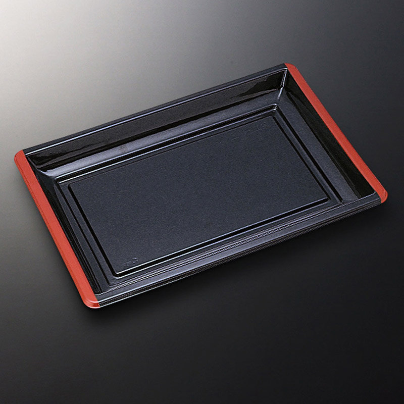 中央化学 刺身容器 角皿 本体 特2 黒 25枚/袋（ご注文単位8袋）【直送品】