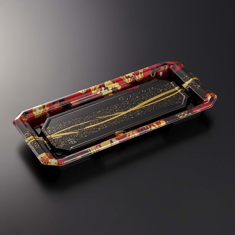 中央化学 寿司容器 HS澄板 本体 24-11 一陣R-BK 50枚/箱（ご注文単位16箱）【直送品】