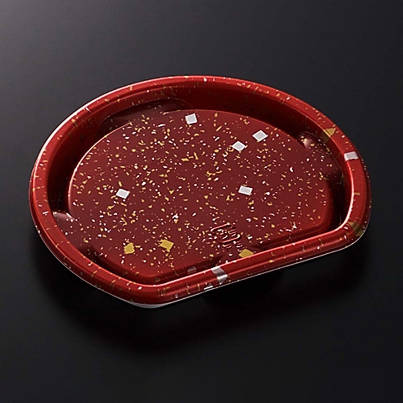 中央化学 寿司容器 CFにぎり半月 本体 6 赤金箔 50枚/袋（ご注文単位18袋）【直送品】