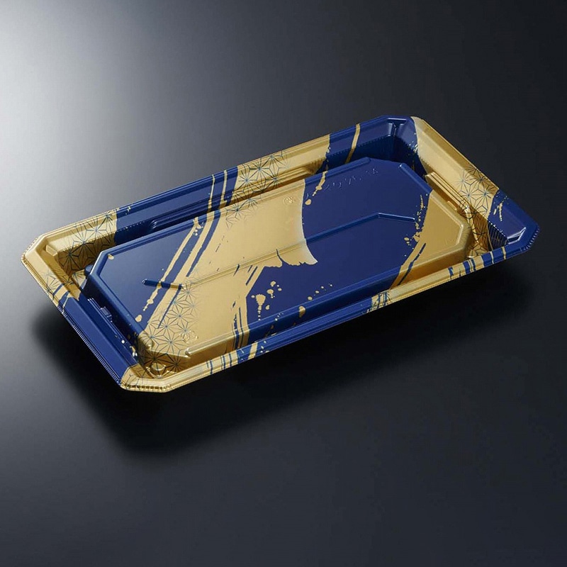 中央化学 寿司容器 HS澄板 本体 26-14 麻筆DB-BK 50枚/袋(ご注文単位12袋)【直送品】