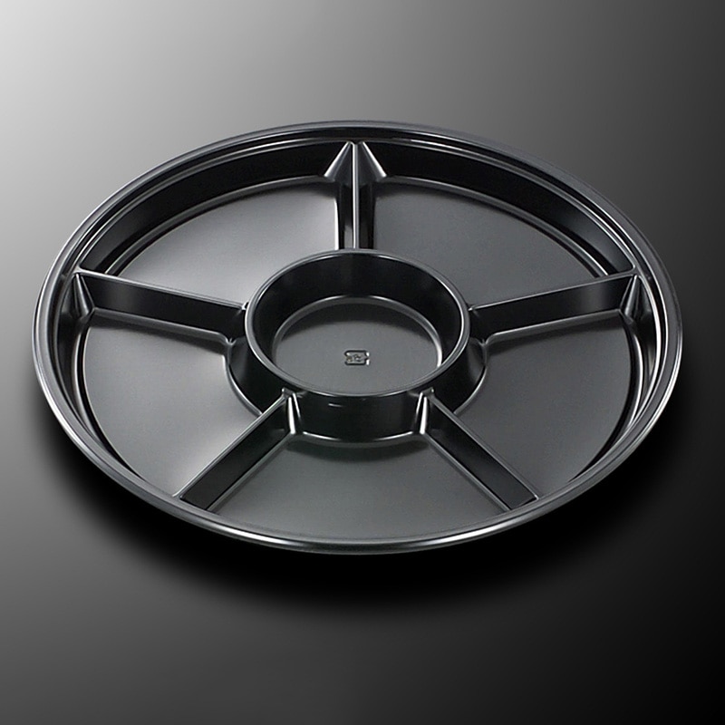 中央化学 オードブル容器 PD 本体 丸38-6 BK 10枚/袋（ご注文単位12袋）【直送品】