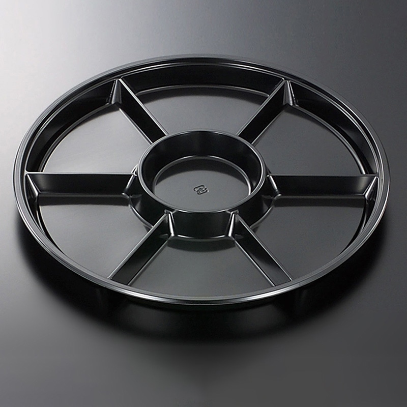 中央化学 オードブル容器 PD 本体 丸44-7 BK 10枚/袋（ご注文単位8袋）【直送品】