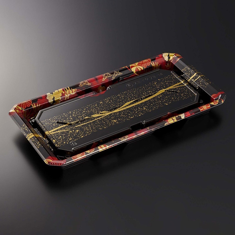 中央化学 寿司容器 HS澄板 本体 28-14 一陣R-BK 50枚/袋(ご注文単位8袋)【直送品】