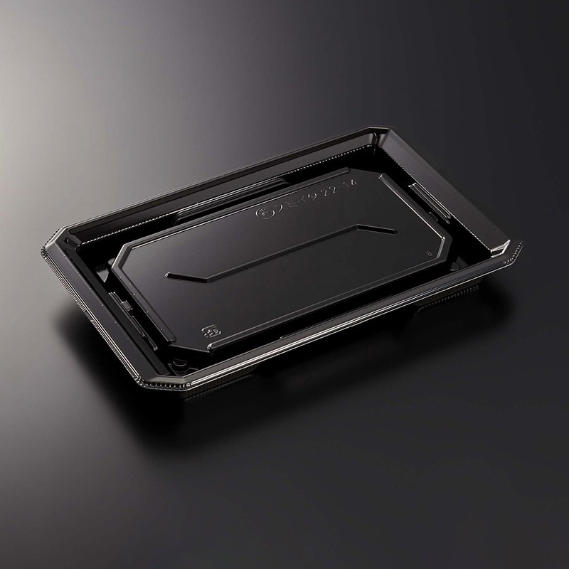 中央化学 寿司容器 HS澄板 本体 22-14 BK 50枚/袋（ご注文単位12袋）【直送品】