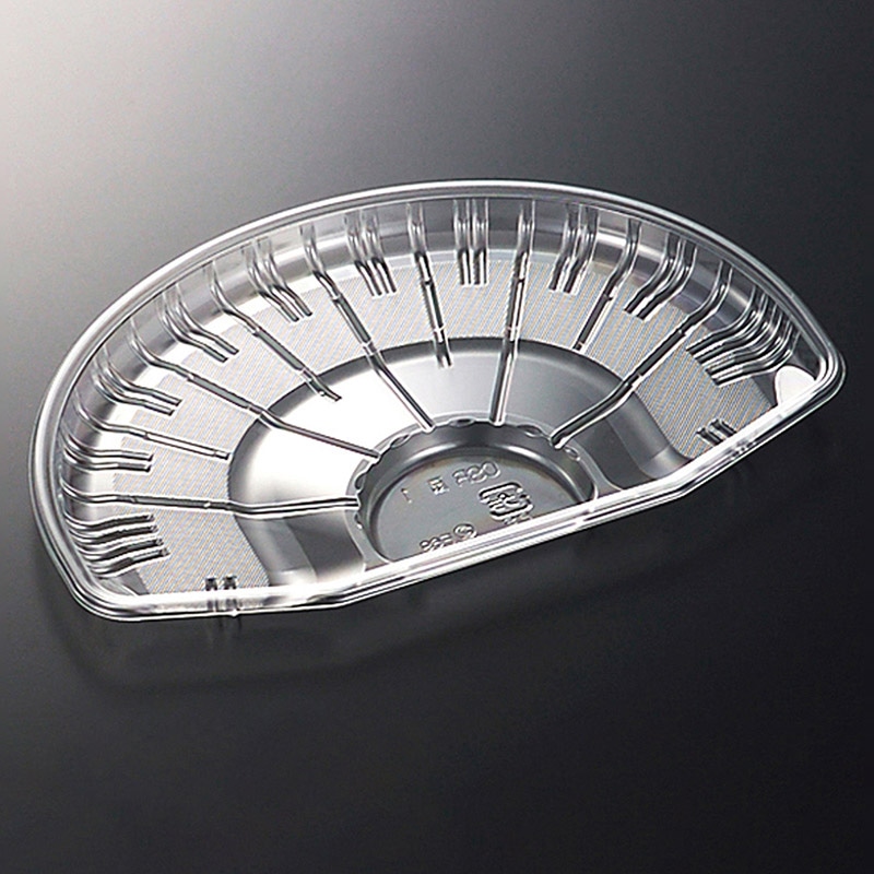 中央化学 汎用トレー CSRトレー 扇1 透明 50枚/袋（ご注文単位12袋）【直送品】