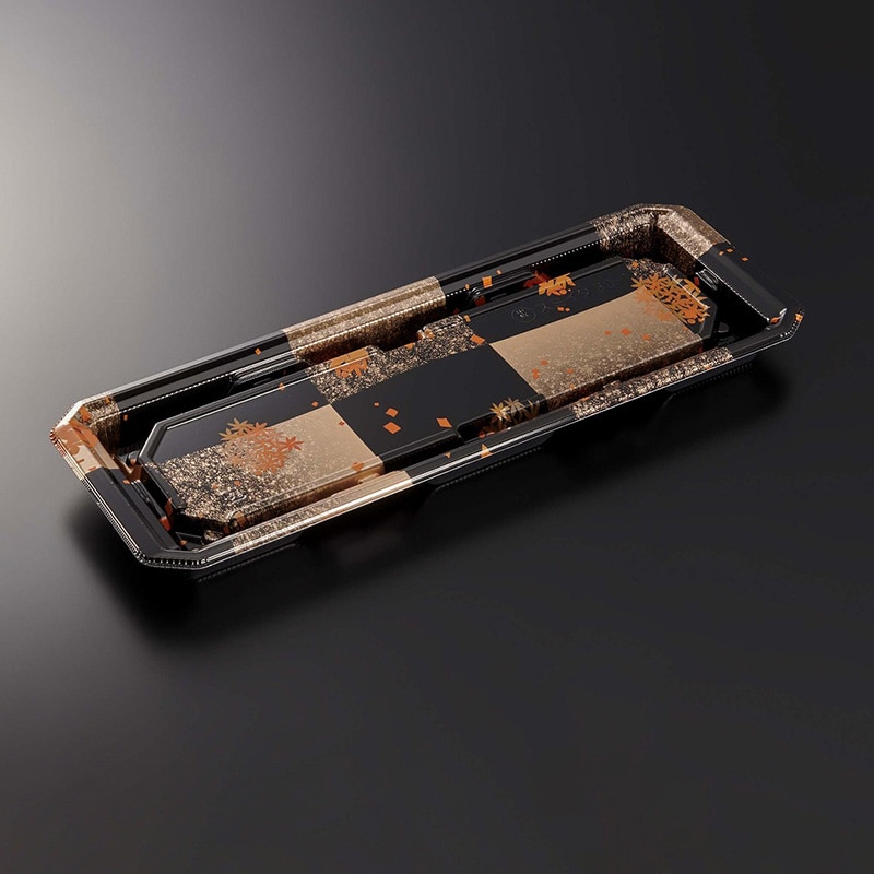 中央化学 寿司容器 HS澄板 本体 30-11 箔絵BK-BK 50枚/袋（ご注文単位12袋）【直送品】