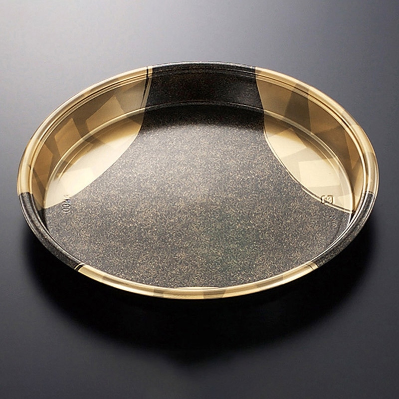 中央化学 寿司容器 丸桶 本体 60 金砂目-BK 10枚/袋（ご注文単位8袋）【直送品】