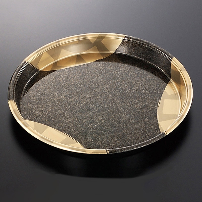 中央化学 寿司容器 丸桶 本体 70 金砂目-BK 10枚/袋（ご注文単位6袋）【直送品】