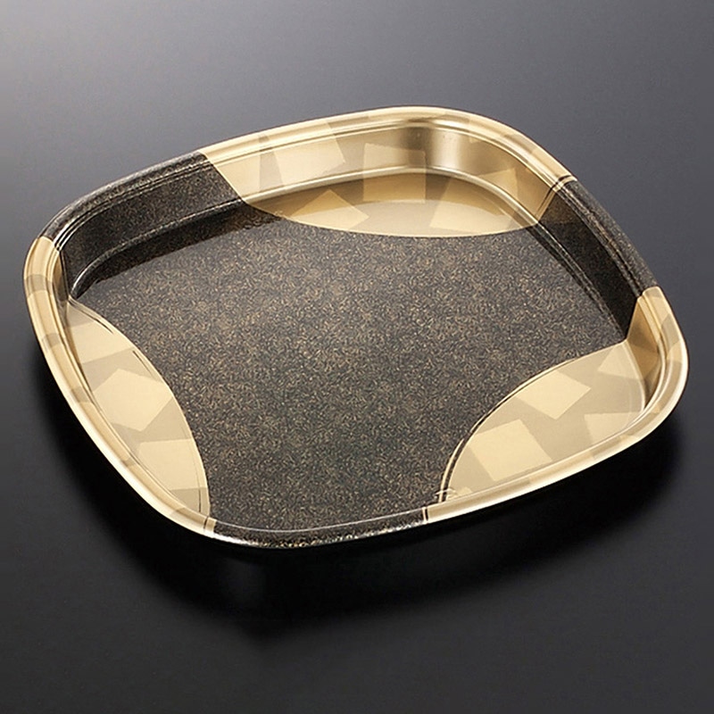 中央化学 寿司容器 角桶 本体 60 金砂目-BK 10枚/袋（ご注文単位8袋）【直送品】