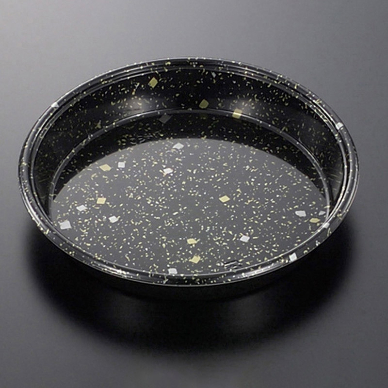 中央化学 寿司容器 丸桶 本体 30 黒金箔-BK 10枚/袋（ご注文単位16袋）【直送品】