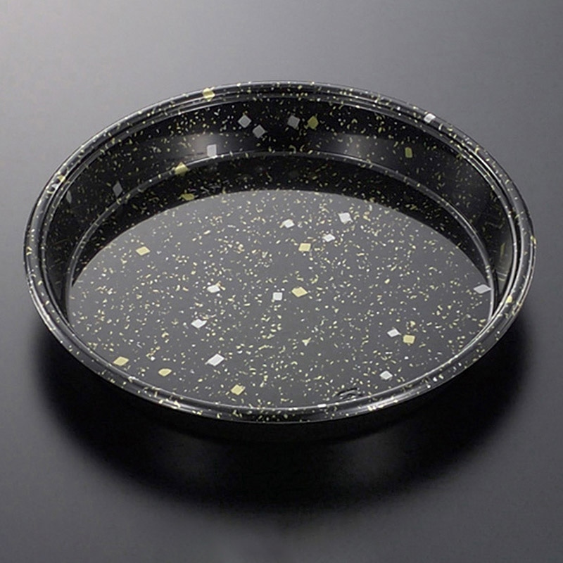 中央化学 寿司容器 丸桶 本体 40 黒金箔-BK 10枚/袋（ご注文単位10袋）【直送品】