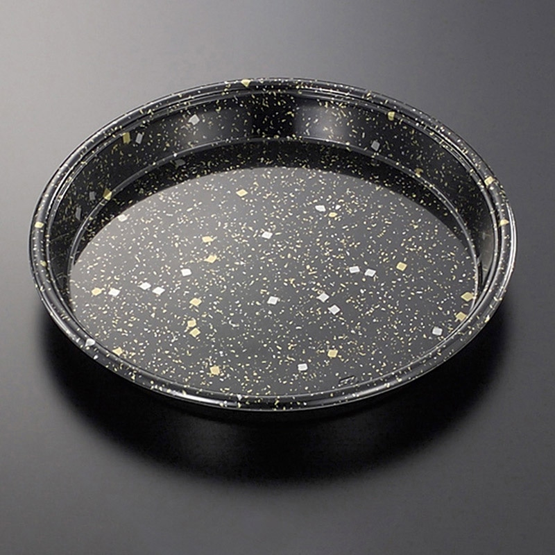 中央化学 寿司容器 丸桶 本体 50 黒金箔-BK 10枚/袋（ご注文単位10袋）【直送品】