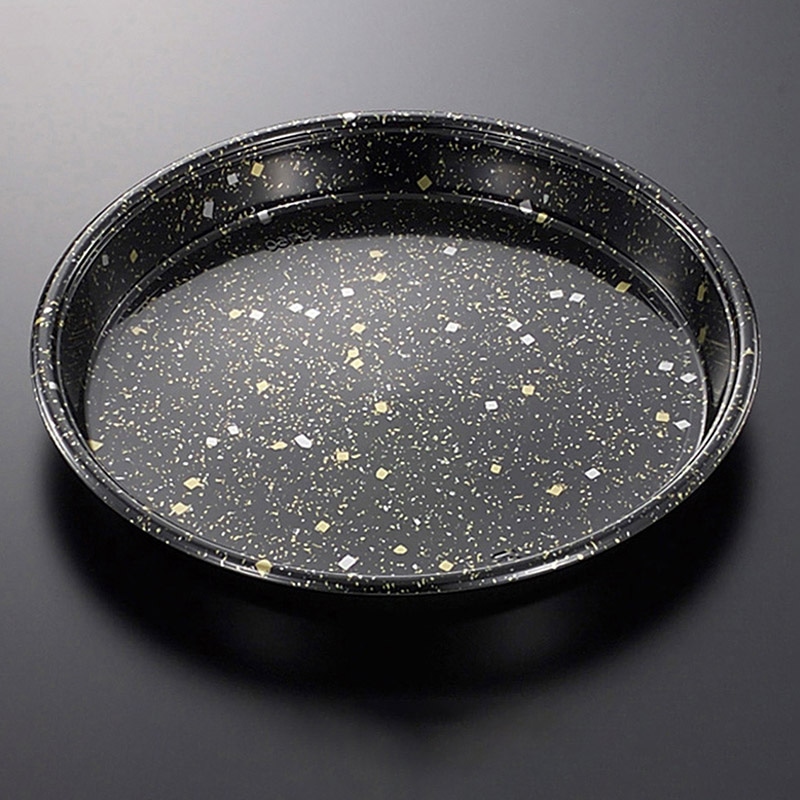 中央化学 寿司容器 丸桶 本体 60 黒金箔-BK 10枚/袋（ご注文単位8袋）【直送品】