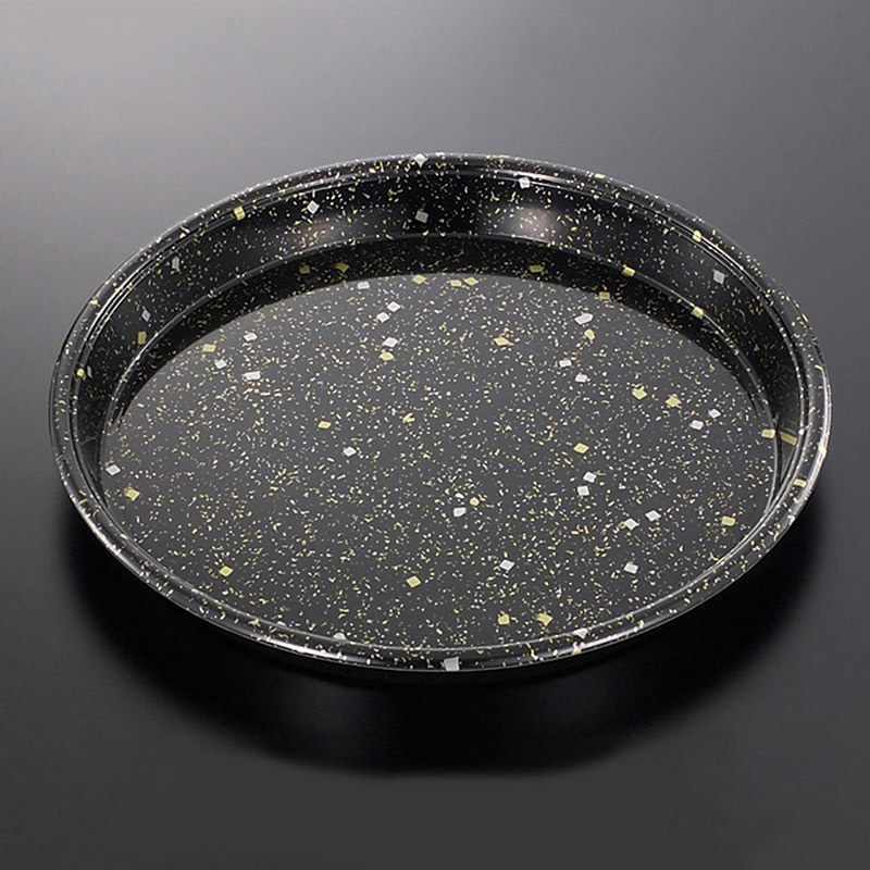 中央化学 寿司容器 丸桶 本体 70 黒金箔-BK 10枚/袋（ご注文単位6袋）【直送品】