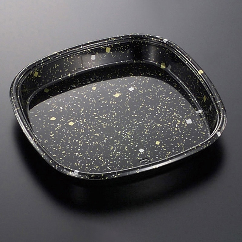 中央化学 寿司容器 角桶 本体 30 黒金箔-BK 10枚/袋（ご注文単位16袋）【直送品】