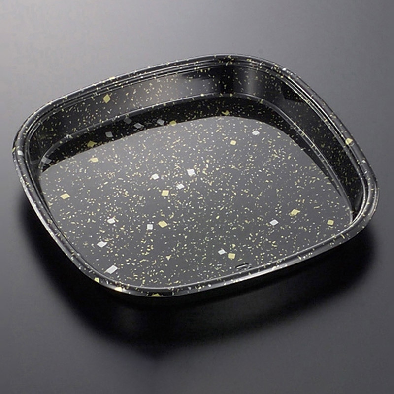 中央化学 寿司容器 角桶 本体 40 黒金箔-BK 10枚/袋（ご注文単位10袋）【直送品】