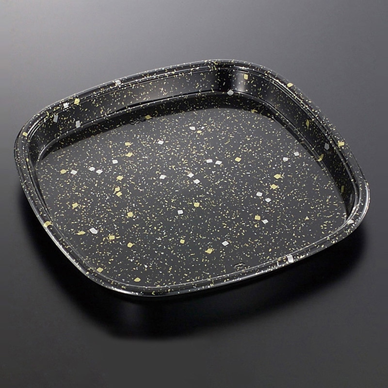 中央化学 寿司容器 角桶 本体 60 黒金箔-BK 10枚/袋（ご注文単位8袋）【直送品】