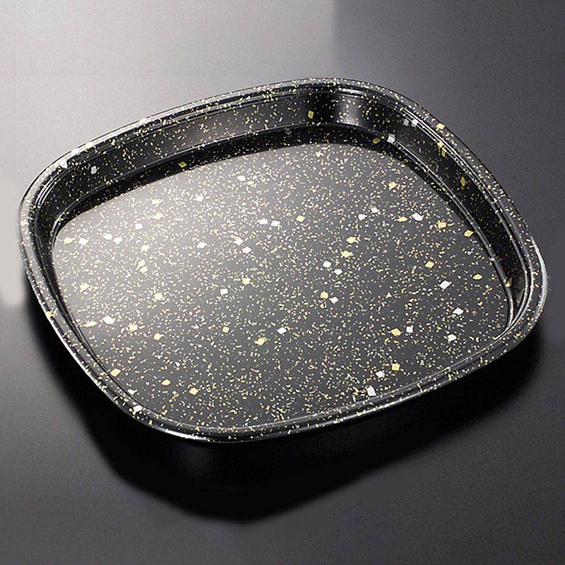 中央化学 寿司容器 角桶 本体 70 黒金箔-BK 10枚/袋（ご注文単位6袋）【直送品】