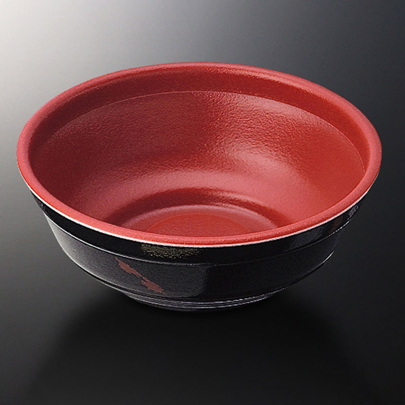 中央化学 丼容器 どんぶり 本体 中 赤-ねごろ 25枚/袋（ご注文単位32袋）【直送品】