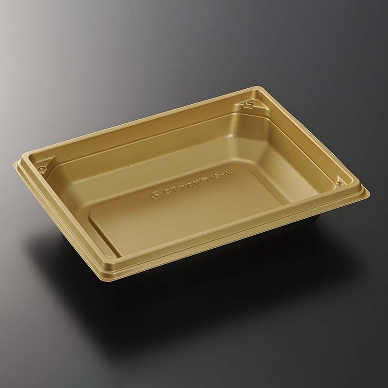 中央化学 丼容器 CF合わせ箱 CT中皿 18-14 金-BK 50枚/袋(ご注文単位16袋)【直送品】