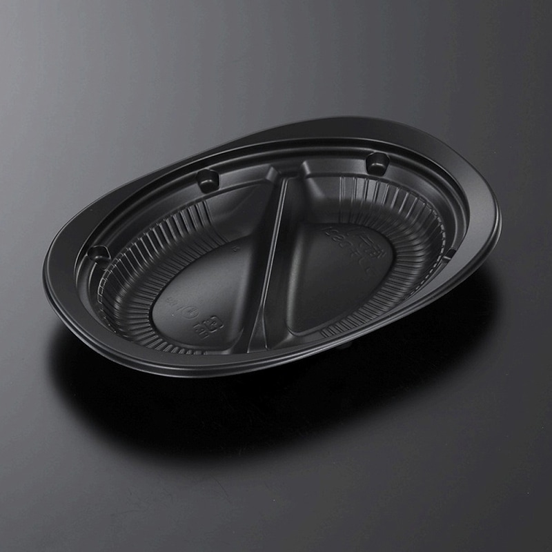 中央化学 軽食容器 CT街デリランチ 本体 DS21 BK 50枚/袋(ご注文単位12袋)【直送品】