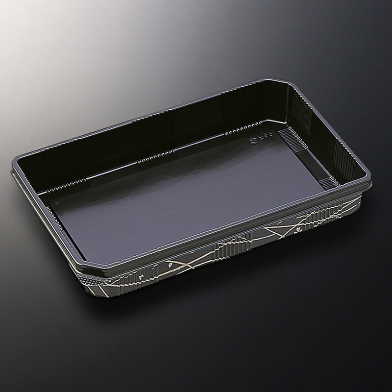 中央化学 助六容器 HS吉祥 本体 2 黒-綾野 50枚/袋（ご注文単位12袋）【直送品】