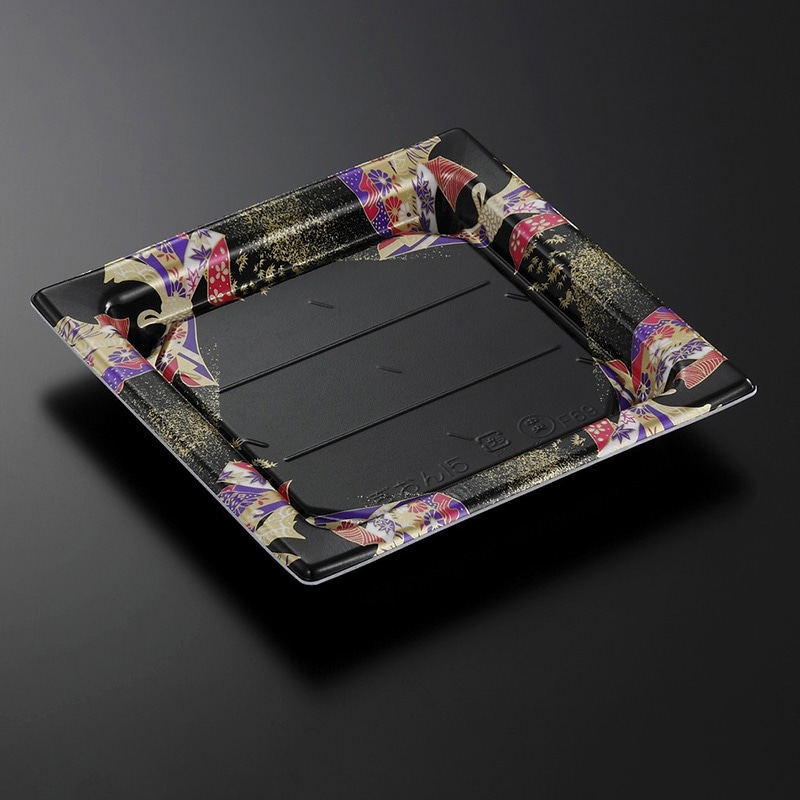 中央化学 寿司容器 祗園 本体 15 にぎわいBK-BK 50枚/袋（ご注文単位6袋）【直送品】