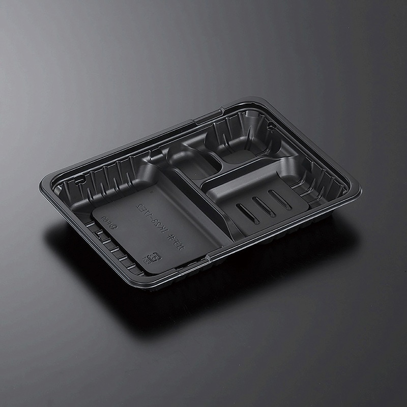 中央化学 幕の内・弁当容器 CTガチ弁L IK23-17E2 BK 本体 黒 50枚/袋