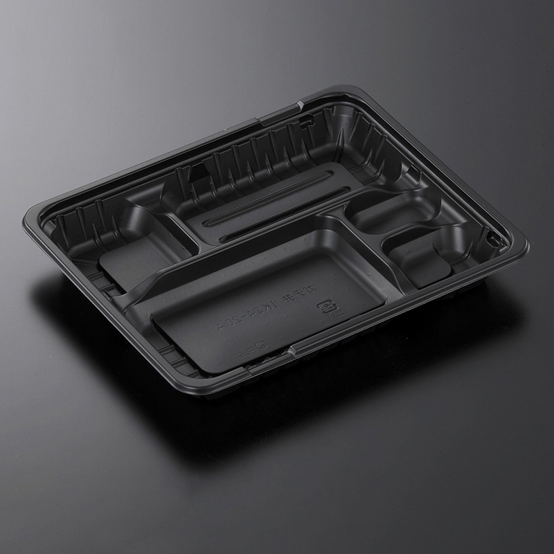 中央化学 幕の内・弁当容器 CTガチ弁 IK24-20A 本体 黒 50枚/袋